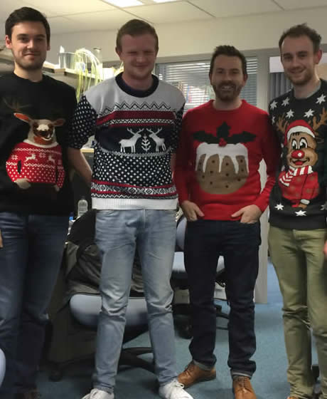 Dave and Jack in christmas jumper mode